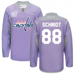 Nate Schmidt Washington Capitals Reebok Authentic 2016 Hockey Fights Cancer Practice Jersey (Purple)