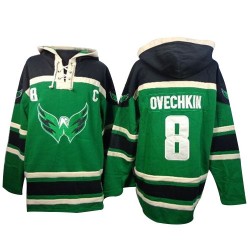 Alex Ovechkin Washington Capitals Authentic Old Time Hockey St. Patrick's Day McNary Lace Hoodie Jersey (Green)