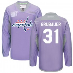 Philipp Grubauer Washington Capitals Reebok Authentic 2016 Hockey Fights Cancer Practice Jersey (Purple)