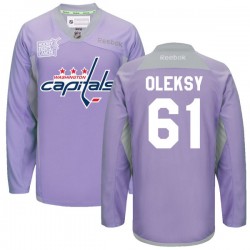 Steve Oleksy Washington Capitals Reebok Premier 2016 Hockey Fights Cancer Practice Jersey (Purple)