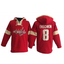 Alex Ovechkin Washington Capitals Premier Old Time Hockey Pullover Hoodie Jersey (Red)