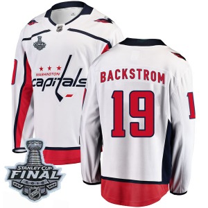 Nicklas Backstrom Washington Capitals Fanatics Branded Youth Breakaway Away 2018 Stanley Cup Final Patch Jersey (White)