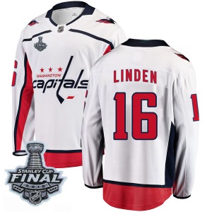 Trevor Linden Washington Capitals Fanatics Branded Youth Breakaway Away 2018 Stanley Cup Final Patch Jersey (White)