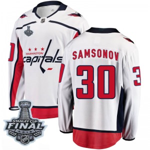 Ilya Samsonov Washington Capitals Fanatics Branded Youth Breakaway Away 2018 Stanley Cup Final Patch Jersey (White)