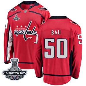 Mathias Bau Washington Capitals Fanatics Branded Youth Breakaway Home 2018 Stanley Cup Champions Patch Jersey (Red)