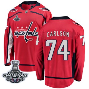 John Carlson Washington Capitals Fanatics Branded Youth Breakaway Home 2018 Stanley Cup Champions Patch Jersey (Red)