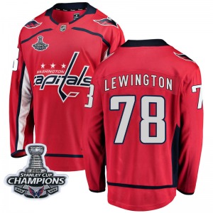 Tyler Lewington Washington Capitals Fanatics Branded Youth Breakaway Home 2018 Stanley Cup Champions Patch Jersey (Red)
