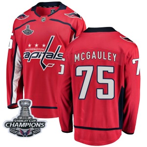 Tim McGauley Washington Capitals Fanatics Branded Youth Breakaway Home 2018 Stanley Cup Champions Patch Jersey (Red)