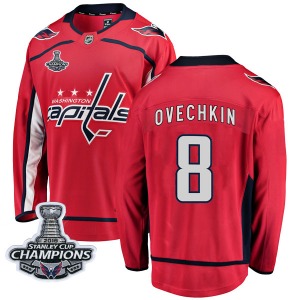 Alexander Ovechkin Washington Capitals Fanatics Branded Youth Breakaway Home 2018 Stanley Cup Champions Patch Jersey (Red)