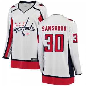 Ilya Samsonov Washington Capitals Fanatics Branded Women's Breakaway Away Jersey (White)