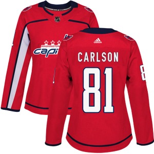 Adam Carlson Washington Capitals Adidas Women's Authentic Home Jersey (Red)