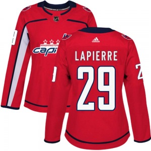 Hendrix Lapierre Washington Capitals Adidas Women's Authentic Home Jersey (Red)