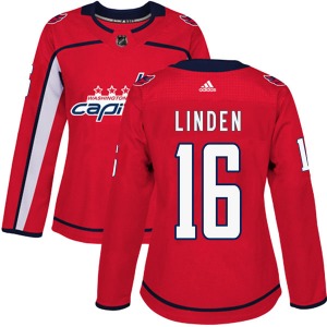 Trevor Linden Washington Capitals Adidas Women's Authentic Home Jersey (Red)
