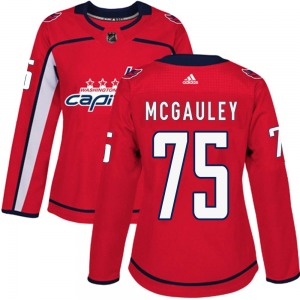 Tim McGauley Washington Capitals Adidas Women's Authentic Home Jersey (Red)