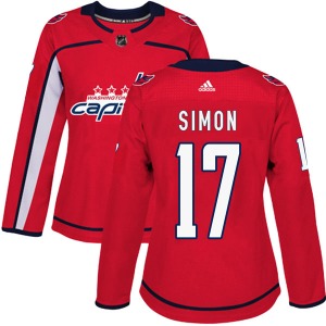 Chris Simon Washington Capitals Adidas Women's Authentic Home Jersey (Red)