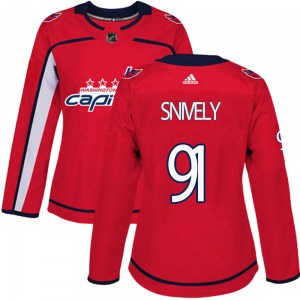 Joe Snively Washington Capitals Adidas Women's Authentic Home Jersey (Red)