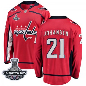 Lucas Johansen Washington Capitals Fanatics Branded Breakaway Home 2018 Stanley Cup Champions Patch Jersey (Red)