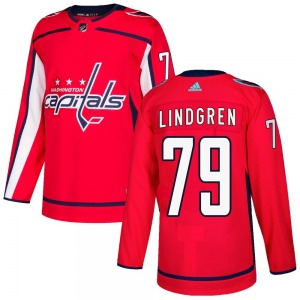 Charlie Lindgren Washington Capitals Adidas Youth Authentic Home Jersey (Red)