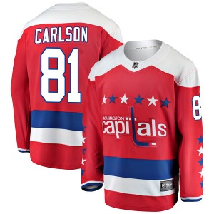 Adam Carlson Washington Capitals Fanatics Branded Breakaway Alternate Jersey (Red)