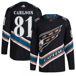 Adam Carlson Washington Capitals Adidas Authentic Reverse Retro 2.0 Jersey (Black)