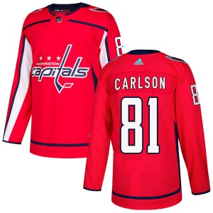 Adam Carlson Washington Capitals Adidas Authentic Home Jersey (Red)