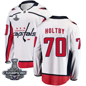 Braden Holtby Washington Capitals Fanatics Branded Breakaway Away 2018 Stanley Cup Champions Patch Jersey (White)