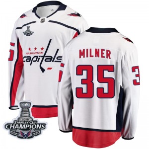 Parker Milner Washington Capitals Fanatics Branded Breakaway Away 2018 Stanley Cup Champions Patch Jersey (White)