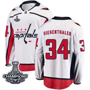 Jonas Siegenthaler Washington Capitals Fanatics Branded Breakaway Away 2018 Stanley Cup Champions Patch Jersey (White)