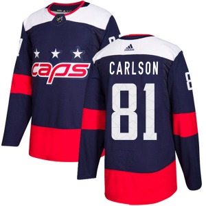 Adam Carlson Washington Capitals Adidas Authentic 2018 Stadium Series Jersey (Navy Blue)