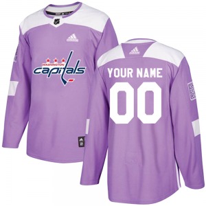Custom Washington Capitals Adidas Authentic Custom Fights Cancer Practice Jersey (Purple)