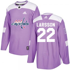 Johan Larsson Washington Capitals Adidas Authentic Fights Cancer Practice Jersey (Purple)