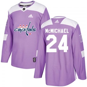 Connor McMichael Washington Capitals Adidas Authentic Fights Cancer Practice Jersey (Purple)