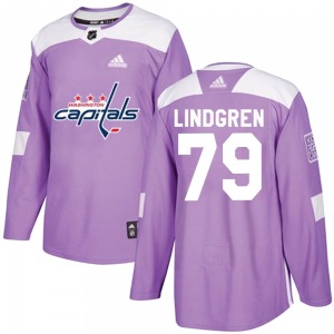 Charlie Lindgren Washington Capitals Adidas Youth Authentic Fights Cancer Practice Jersey (Purple)