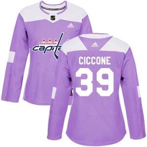 Enrico Ciccone Washington Capitals Adidas Women's Authentic Fights Cancer Practice Jersey (Purple)