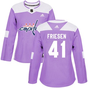Jeff Friesen Washington Capitals Adidas Women's Authentic Fights Cancer Practice Jersey (Purple)