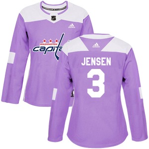 Nick Jensen Washington Capitals Adidas Women's Authentic Fights Cancer Practice Jersey (Purple)