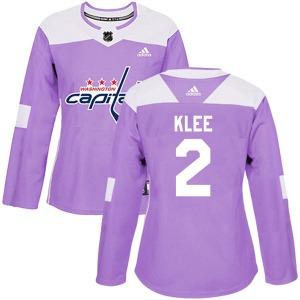 Ken Klee Washington Capitals Adidas Women's Authentic Fights Cancer Practice Jersey (Purple)