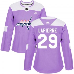 Hendrix Lapierre Washington Capitals Adidas Women's Authentic Fights Cancer Practice Jersey (Purple)