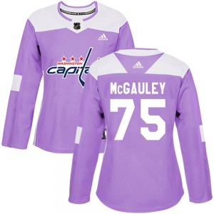 Tim McGauley Washington Capitals Adidas Women's Authentic Fights Cancer Practice Jersey (Purple)