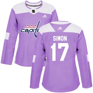 Chris Simon Washington Capitals Adidas Women's Authentic Fights Cancer Practice Jersey (Purple)