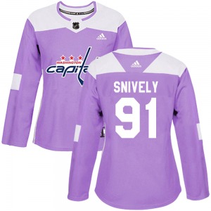 Joe Snively Washington Capitals Adidas Women's Authentic Fights Cancer Practice Jersey (Purple)