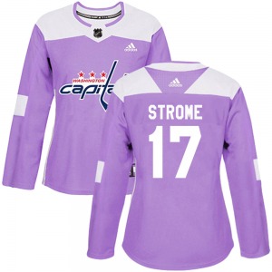 Dylan Strome Washington Capitals Adidas Women's Authentic Fights Cancer Practice Jersey (Purple)