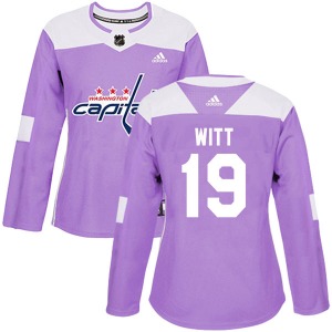Brendan Witt Washington Capitals Adidas Women's Authentic Fights Cancer Practice Jersey (Purple)