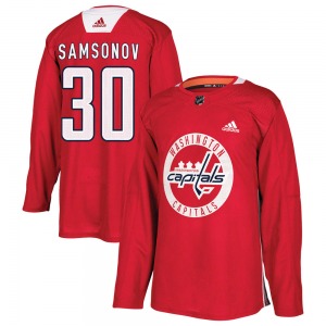 Ilya Samsonov Washington Capitals Adidas Youth Authentic Practice Jersey (Red)