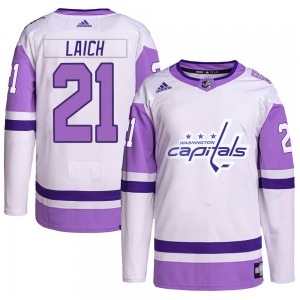 Brooks Laich Washington Capitals Adidas Authentic Hockey Fights Cancer Primegreen Jersey (White/Purple)