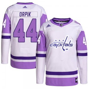 Brooks Orpik Washington Capitals Adidas Authentic Hockey Fights Cancer Primegreen Jersey (White/Purple)
