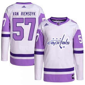 Trevor van Riemsdyk Washington Capitals Adidas Authentic Hockey Fights Cancer Primegreen Jersey (White/Purple)