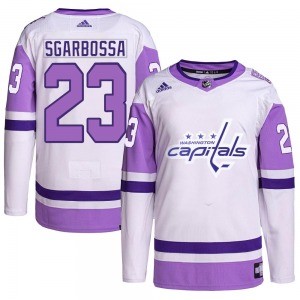 Michael Sgarbossa Washington Capitals Adidas Authentic Hockey Fights Cancer Primegreen Jersey (White/Purple)