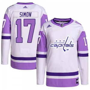 Chris Simon Washington Capitals Adidas Authentic Hockey Fights Cancer Primegreen Jersey (White/Purple)