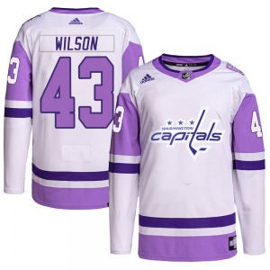 Tom Wilson Washington Capitals Adidas Authentic Hockey Fights Cancer Primegreen Jersey (White/Purple)